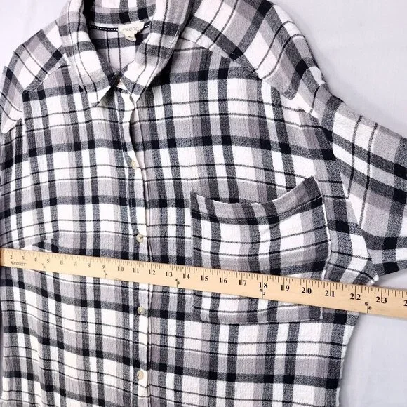 Pilcro Anthropologie Plaid Button Up Shirt Women's XL Long Sleeve Front Pocket - Picture 9 of 10
